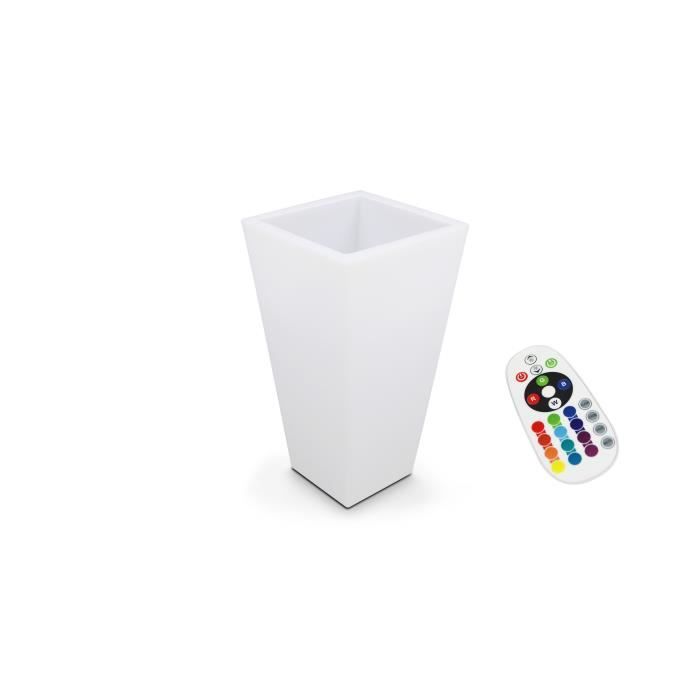 Vase lumineux LED rechargeable - 41 x 20 x 77 cm - Polyéthylène - Oviala - Blanc