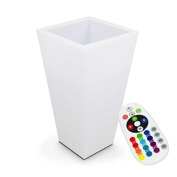 Vase lumineux LED rechargeable - 41 x 20 x 77 cm - Polyéthylène - Oviala - Blanc