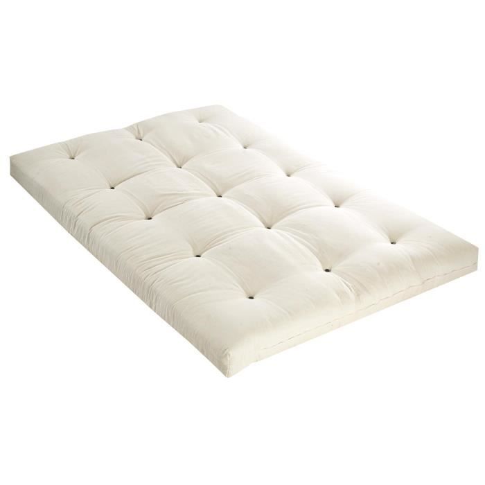 Matelas 160 x 200 - Futon - 15 cm - Ferme et Equilibré - Ecru