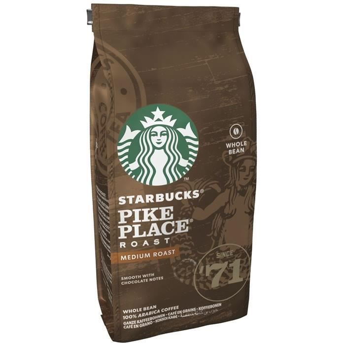 LOT DE 12 - STARBUCKS Pike Place Medium Roast Café en grains 100% Arabica 200 g