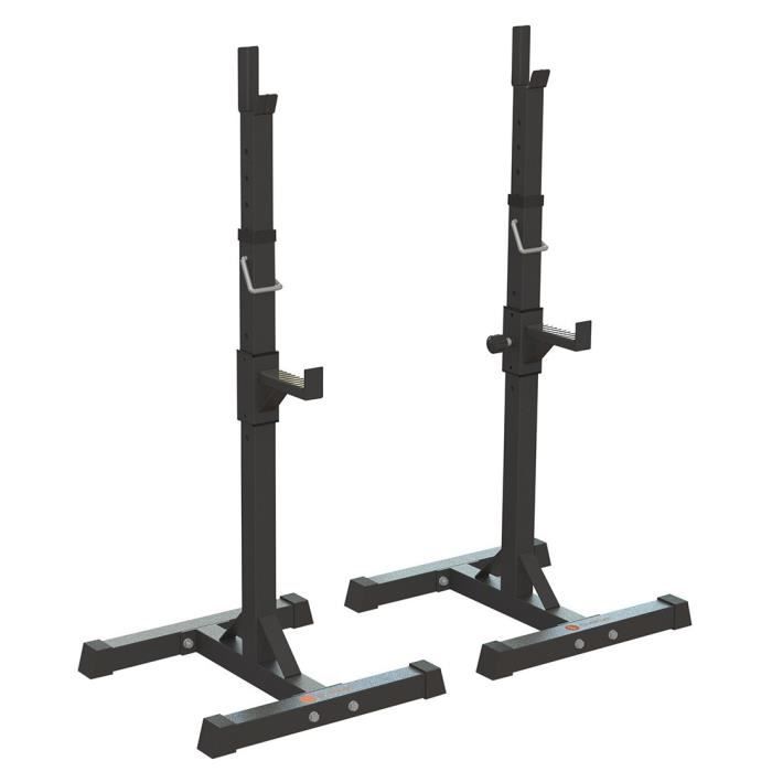 Sveltus support de squat 51 x 180 cm acier noir 2-pièces
