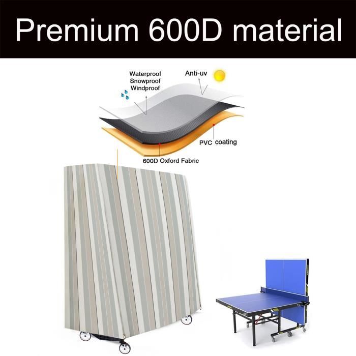 152x71x160cm Housse de table de ping-pong Table Tennis De Table Protecteur extérieur tissu oxford 600D HB021