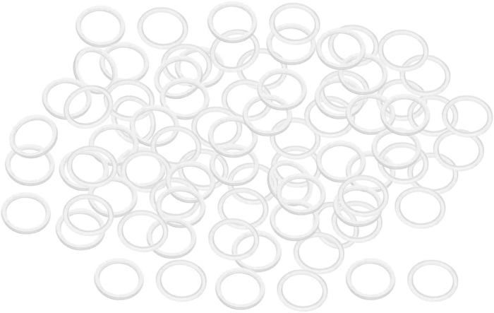 100 Rondelles Plates Nylon M8 X 16mm – Isolation étanchéité, Blanc/gris (Uxcell)