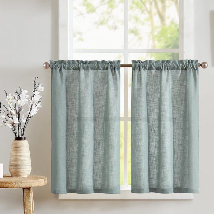 Lot De 2 Rideaux Brise-bise Blancs 45x70 Cm – Coton – Style Classique