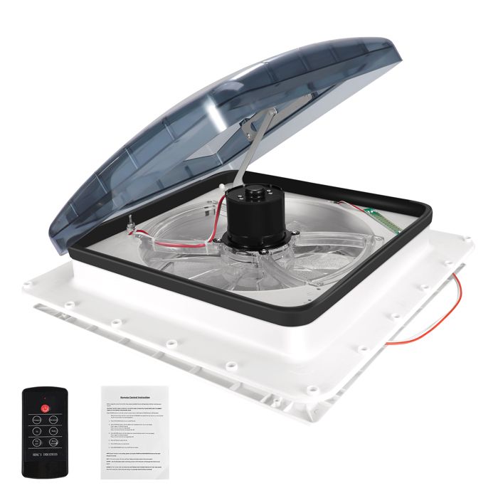 Ventilateur de toit Caravane pour Camping Car 40 x 40 Cm LucarneToit ouvrant avec télécommande et capteur de pluie - Ttlife