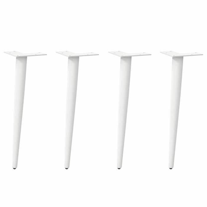 vidaXL Pieds de table basse coniques 4 pièces Blanc 30-31 cm Acier 4012509