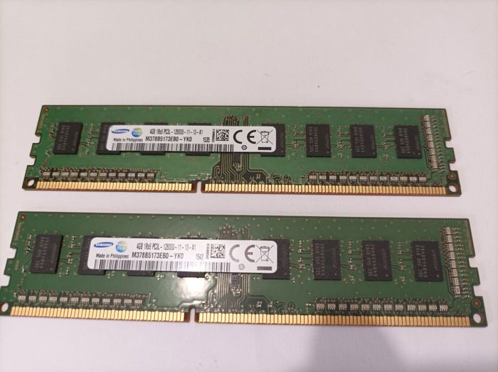 LOT 2 barrettes Mémoire SAMSUNG 8 GO (2 x 4Go) DDR3 PC3L-12800U M378B5173EB0 YK0 - Samsung