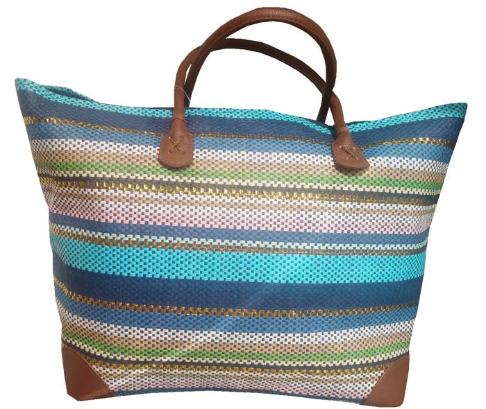 Sac De Plage Fourre-tout En Jute Naturel – Anses En Simili Cuir, Doublure Tissu, Style Voyage Ou été