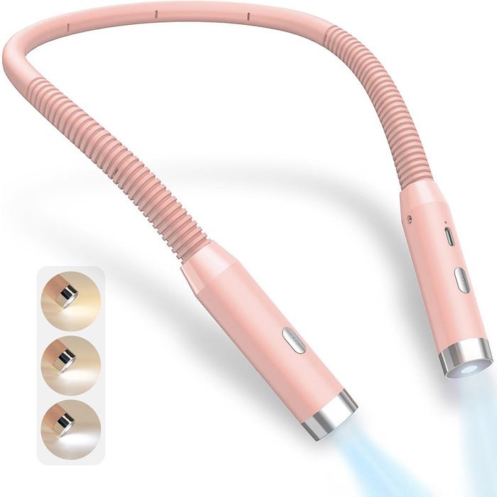 Lampe de Lecture de Cou Portable USB - Silicone Flexible 360° - 3Couleurs & 3 Luminosités Anti-Fatigue Oculaire