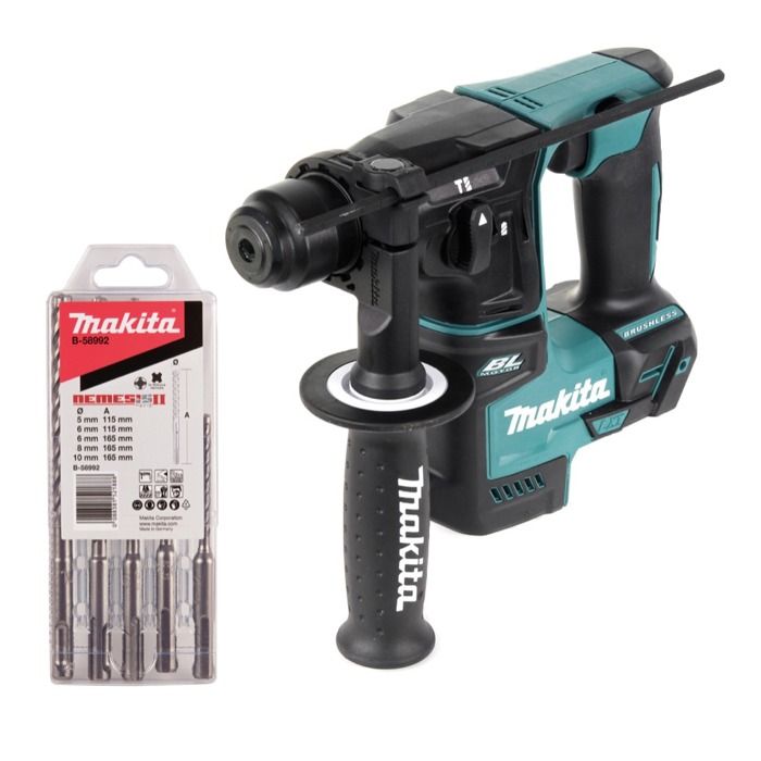 Makita DHR 171 RAJ Marteau perforateur sans fil 18 V 1 20J SDS Plus Brushless + 2x batterie 2 0 Ah + chargeur + Makpac - vue 3