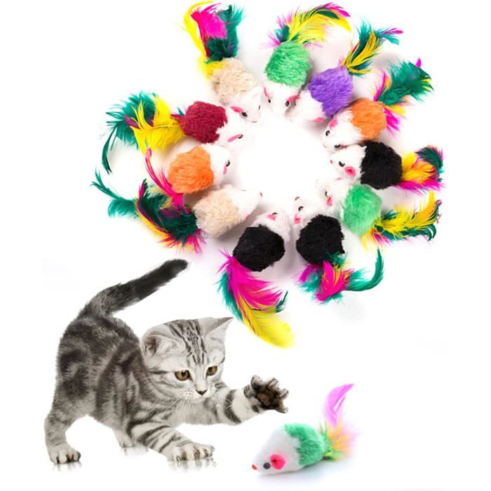 10 Pièces Jouet Interieur Souris pour Chat Jeux Chat Peluche