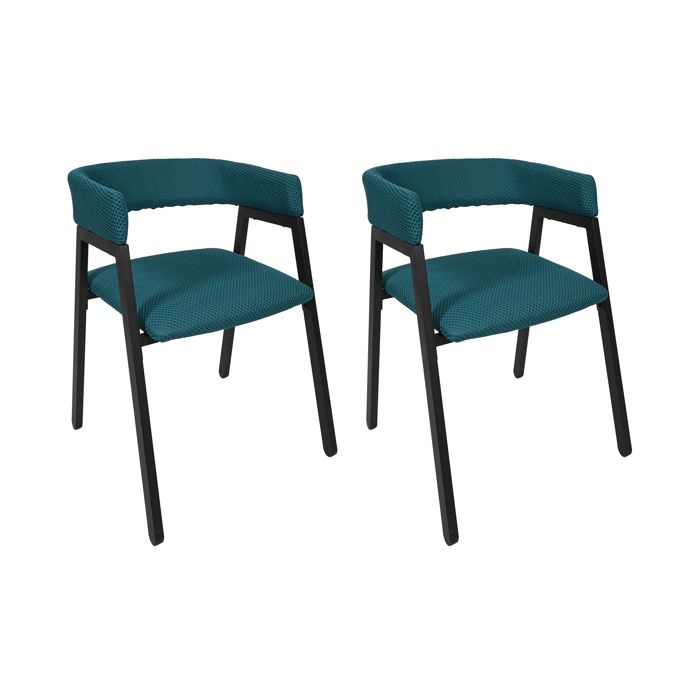 Lot de 2 Fauteuils - HOME DECO FACTORY - Atome - Design - Confort - Bleu