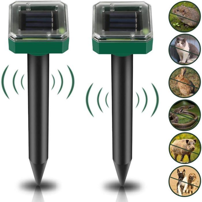 Répulsif solaire anti-souris lot de 4 étanche IP65 répulsif solaire à ultrasons lutte antiparasitaire pour jardin