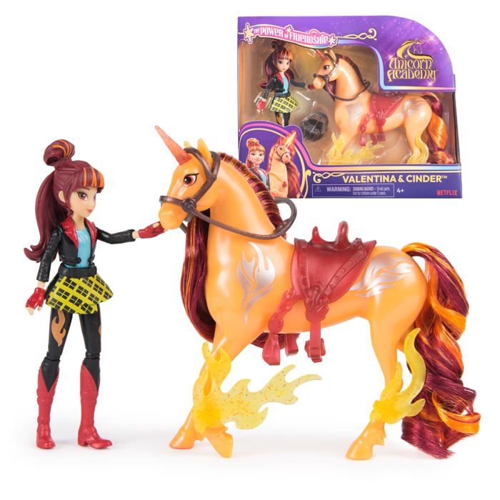 Poupée et Licorne - Unicorn Academy - Valentina et Cinder - 115 cm - 127 cm - Accessoires inclus