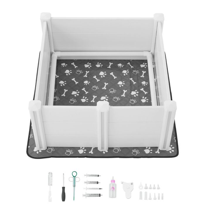 Meilleurs prix pour Enclos de mise bas - DUOKU - KH-CW02-G - 98×98×46 cm - Tapis urine lavable - Porte ajustable