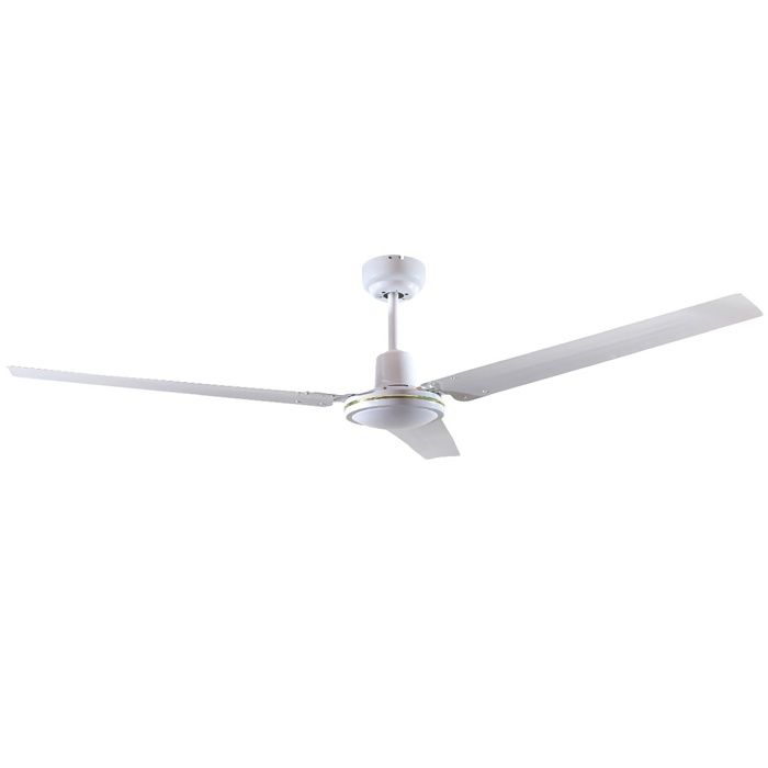 Ventilateur de plafond blanc Saltok Ø 132cm avec commande murale - Gsc