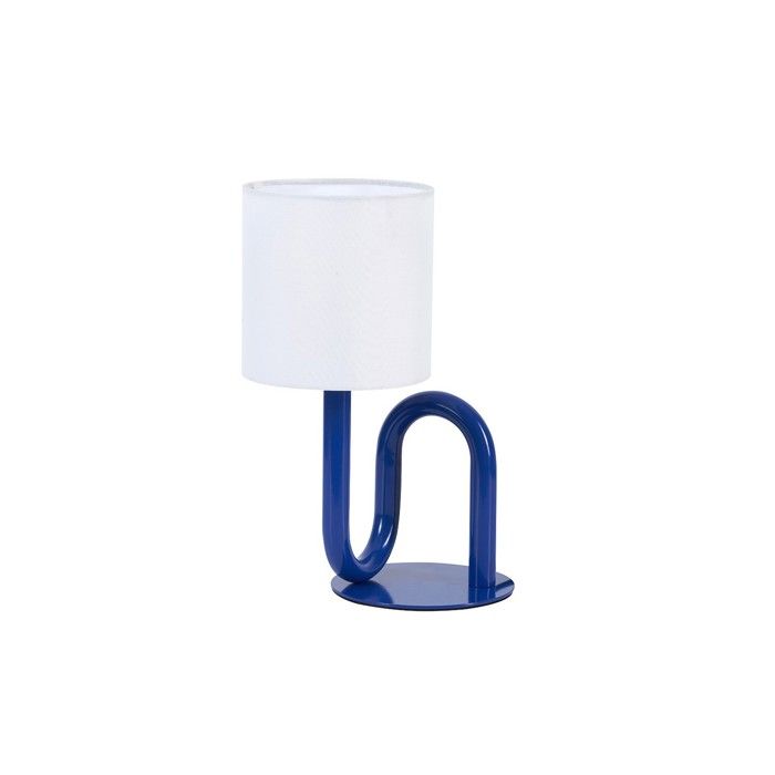 Lampe de table Wama - Box and Beyond - Métal Bleu - Hauteur 33 cm - Étagères - Douille E27 - Style Industriel et Moderne