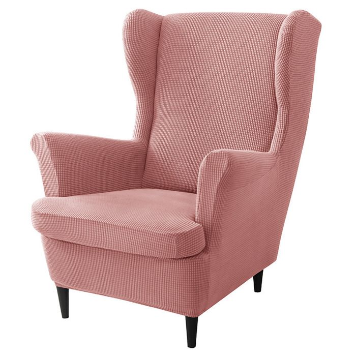 Housses de Protection pour Fauteuil à Oreilles 2-Pièces Couverture de Fauteuil avec Housse de Coussin en T Coul HOUSSE DE FAUTEUIL