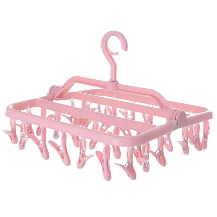 Etendoir Chaussette Etendoir Linge avec 32 Pinces Sechoir a Linge Pliant Suspendu Etendoir Linge Interieur Extérieur