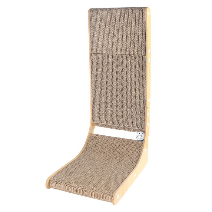 Planche à Griffer pour Chat en L 90° 68 cm Stable Jusqu’à 15 kg avec Balle à Grelot Planche à Griffer pour Chat en L 90° 68 cm Stable Jusqu’à 15 kg avec Balle à Grelot