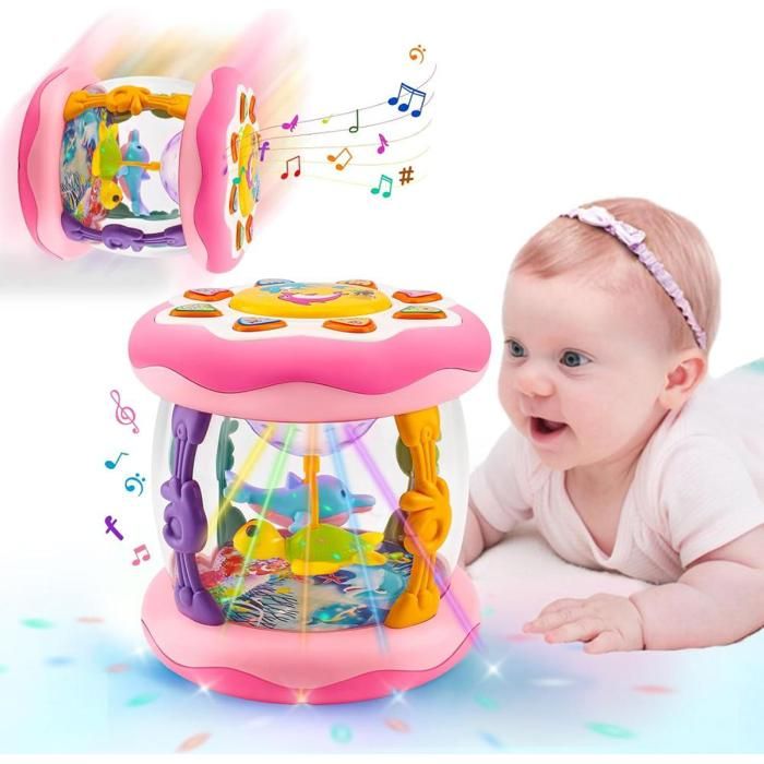 Jouet Musical Bebe 1 an Fille Garcon Projecteur Tournant avec Lumières et Musique Jeux Eveil Bébé 6 9 12 18 Mois