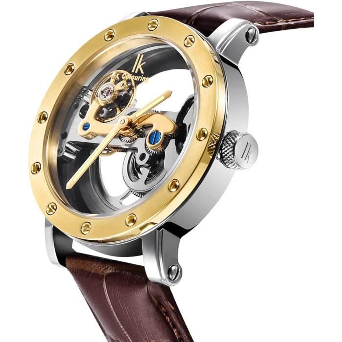 Montre bracelet pour homme avec mouvement automatique sans pile