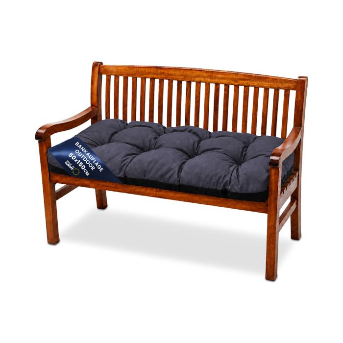 Coussin banquette de jardin 150x50 cm - coussins de banc canapé et pour palette impermeable oreiller exterieur au assise Graphite