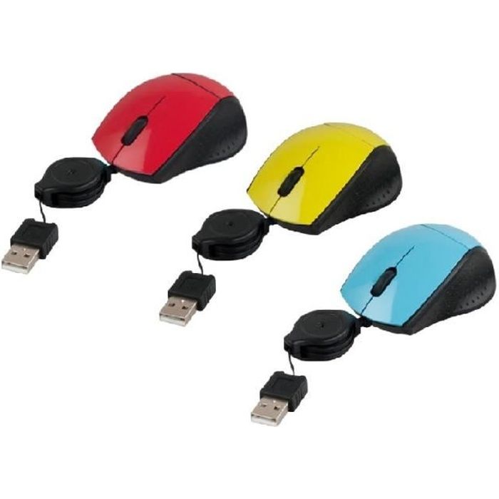 Souris optique filaire usb rétractable