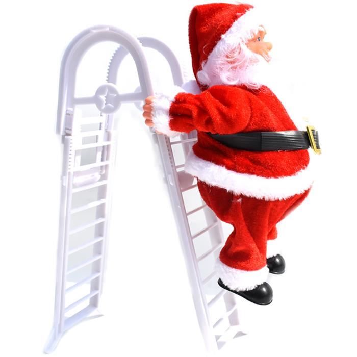 Décoration Père Noël électrique Grimpant - Échelle De 56 Cm Avec Musique, Pour Sapin Ou Cheminée