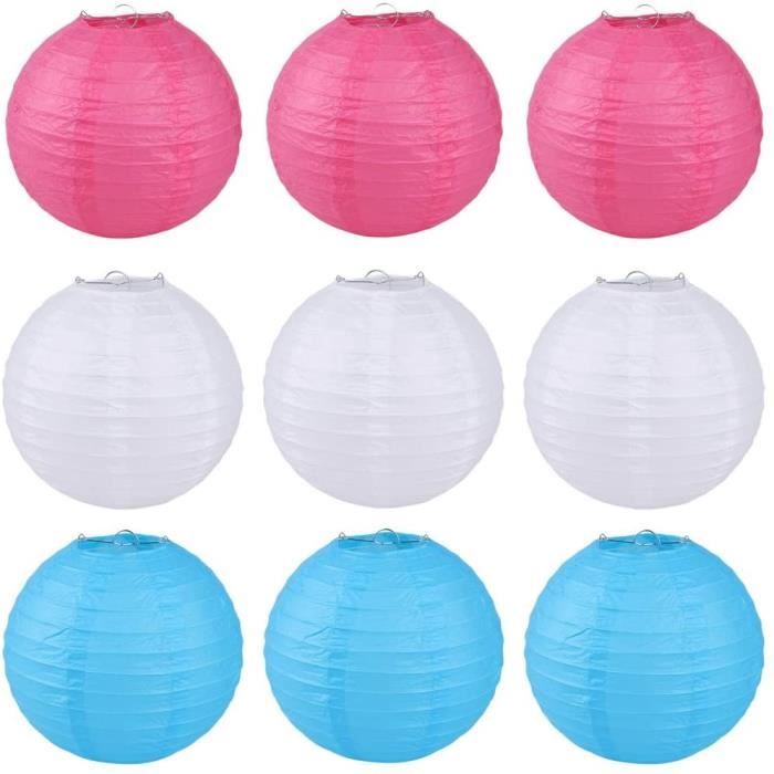 Lot De 9 Lanternes En Papier Noir 10cm | Décoration Pour Fête, Anniversaire, Mariage, Ambiance - 4