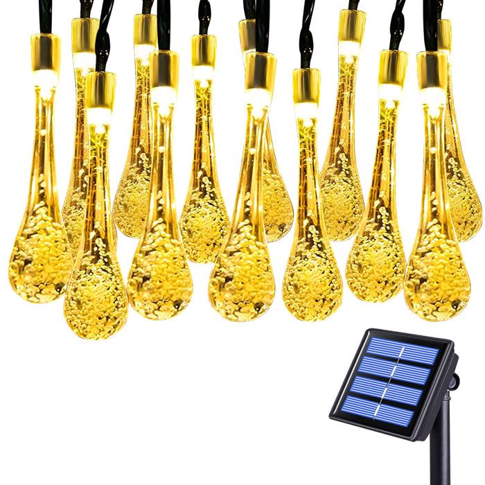 Guirlande Lumineuse Extérieure 6.5M 30 LED IP65 Etanche 8 Modes Guirlande Solaire Extérieure pour Jardin, Terrasse, Mariage, Fête