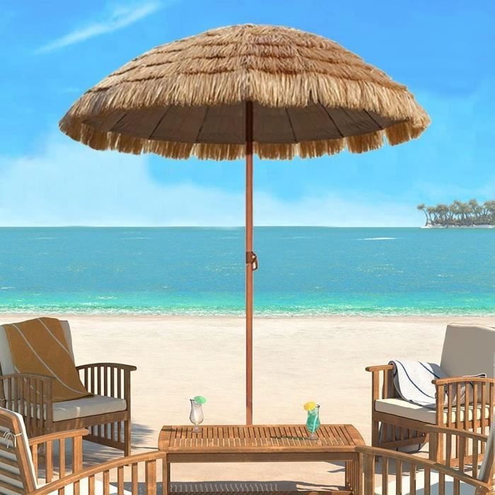 Parasol Hawaii Ø145 Cm Parasol Hawaïen De Chaume Tropical Tiki Parasol
