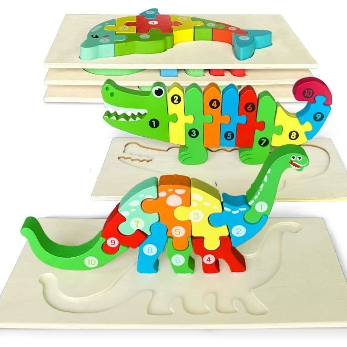 Puzzle Bois Enfant, 3PCS Jouets Enfant Animaux Puzzle, Jeu Educatif Puzzle  à Encastrements Bébé, Montessori Jeux Anniversaire Noël - Cdiscount Jeux -  Jouets