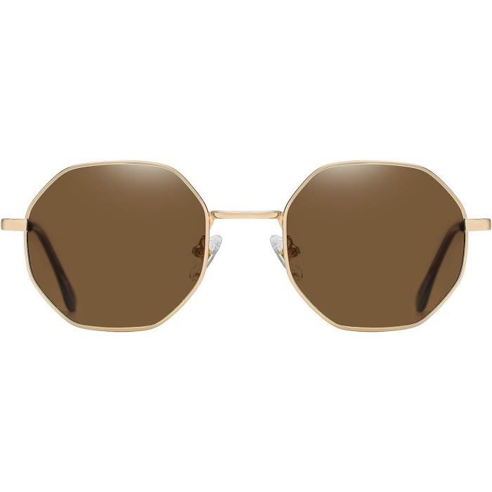 Lunettes De Soleil Femme Homme Polaris es Octogonale Vintage
