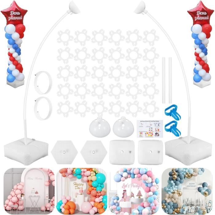 Kit D'arche De Ballons Réutilisable 2 En 1, 3 M De Support Réglable Avec Base