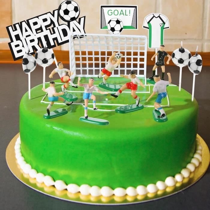 Déco pour gâteau Football & anniversaire 4 pcs à prix minis sur
