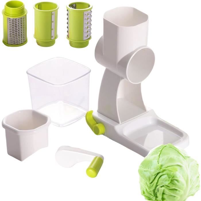Râpe à Fromage Rotative Avec Poignée - Inox Et PP, Multifonction, Facile à Utiliser