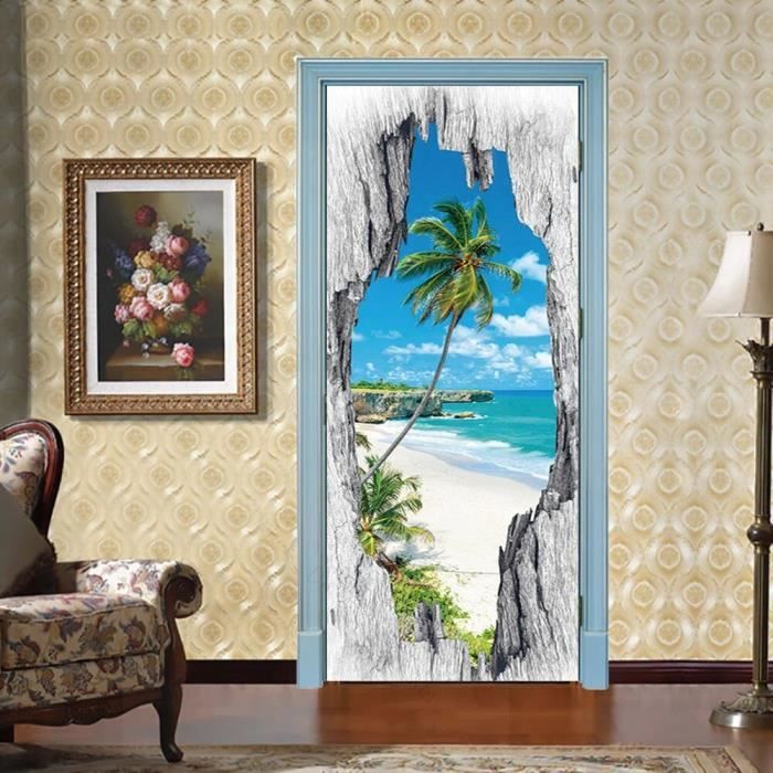 Papier Peint Décoratif Pour Porte – Motif Porte De Saloon Western – Autocollant 70 X 200 Cm, Facile à Poser