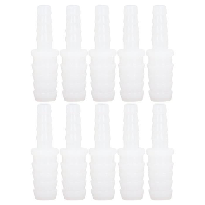 10 Réducteurs Droits Pour Tuyaux - Connecteurs Barbelés 6mm à 8mm, Plastique, Pour Air Et Eau - Lot De 10 Pièces - 10