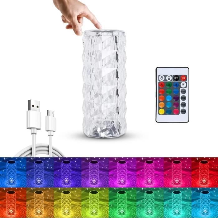 Lampe De Table En Cristal DAZZTIME - Projecteur LED RGB Effet Vagues D'eau 3D (USB)