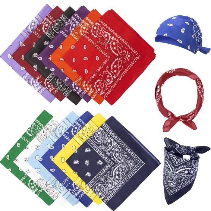 Lot de 12 Bandanas - Non spécifié - Polyester - Respirant - Séchage rapide - Couleurs variées