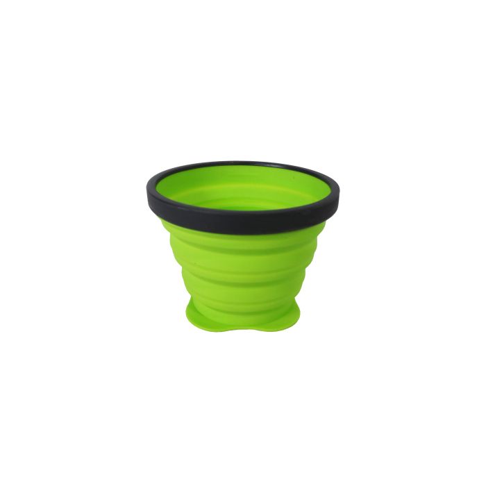 Gobelet Pliant 250 Ml Vert Lime - Assiette - Verre Azimut outdoor Matériel de bivouac et camping