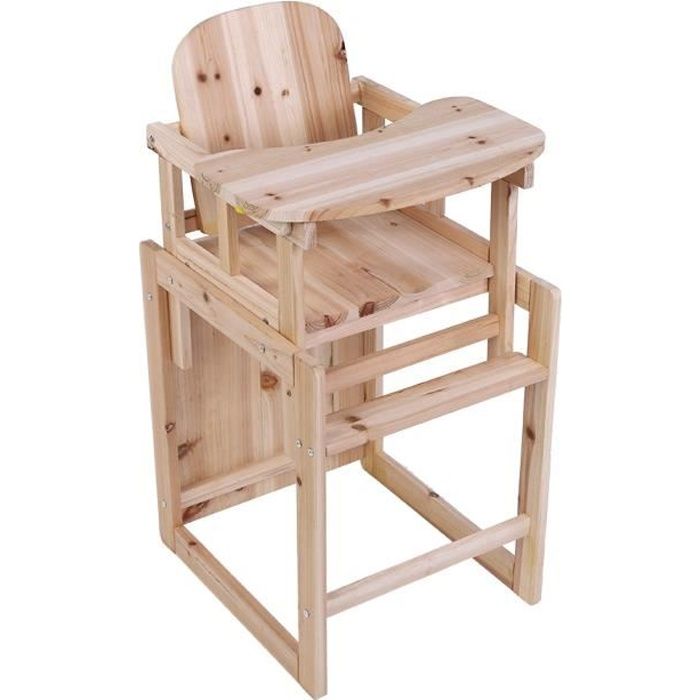 Chaise Haute Bebe En Bois Detachable Siege De Securite Pour Bebe Enfant Avec Plateau Reglable Et Accoudoir Hes Cdiscount Puericulture Eveil Bebe