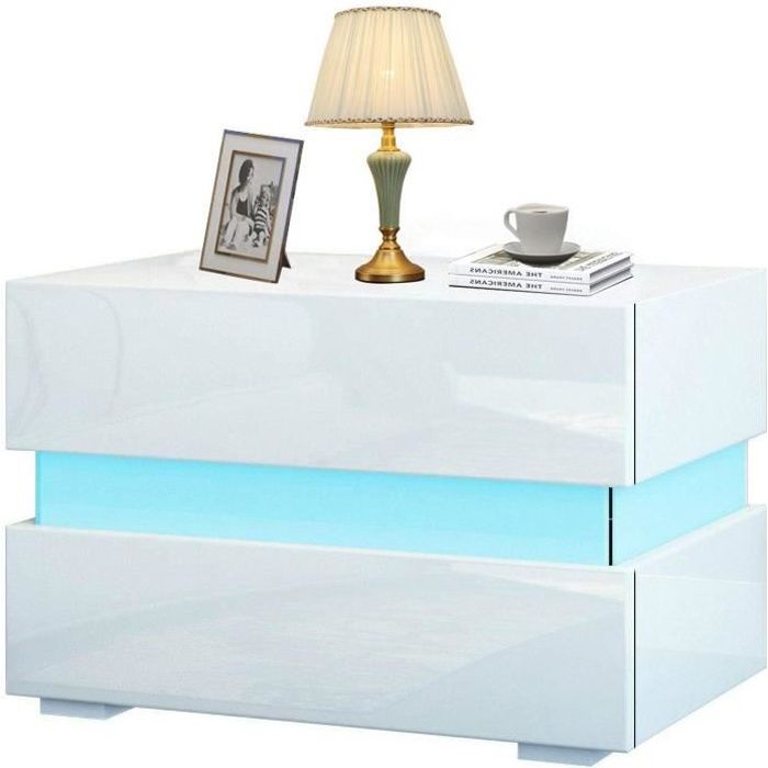 Table De Chevet Blanche Hauteur 60cm Achat Vente Pas Cher