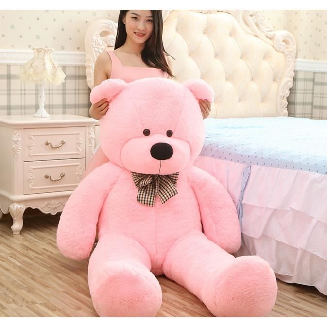 ours en peluche géant rose