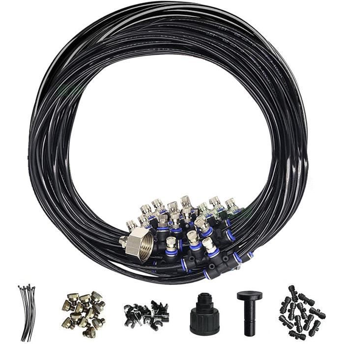 Tuyau De Brumisation Noir 1/4" - 100 Pieds, Nylon, Haute Pression (800 PSI), Pour Système Rafraîchissement