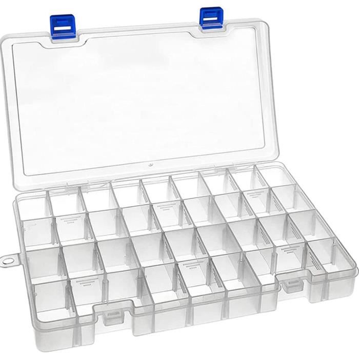 AJW-Boite Rangement Plastique Compartiment Boite Compartiment Petite Boîte  de Rangement Transparente Boite Plastique pour Perl[59] - Cdiscount Maison