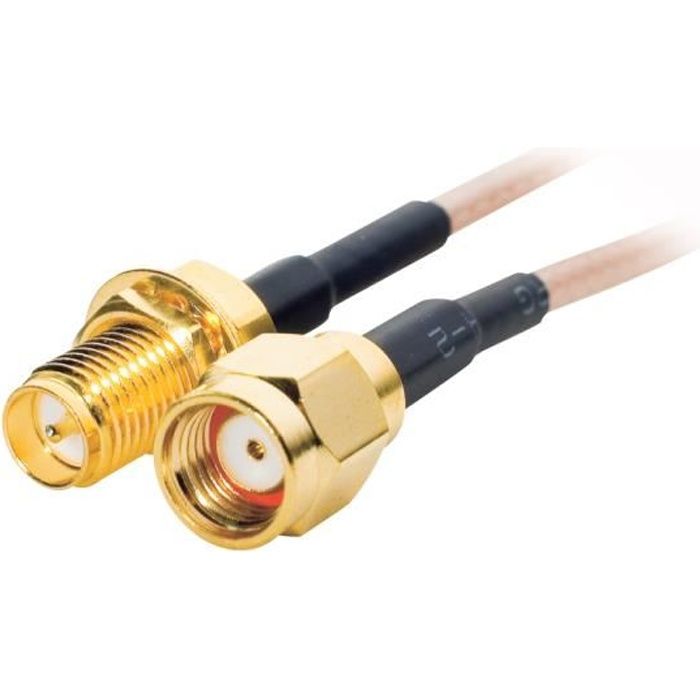 Câble Rallonge SMA RG174 5m - Mâle à Femelle - 50 Ohm - Pour Antenne WiFi, 4G, Radio Amateur, SDR