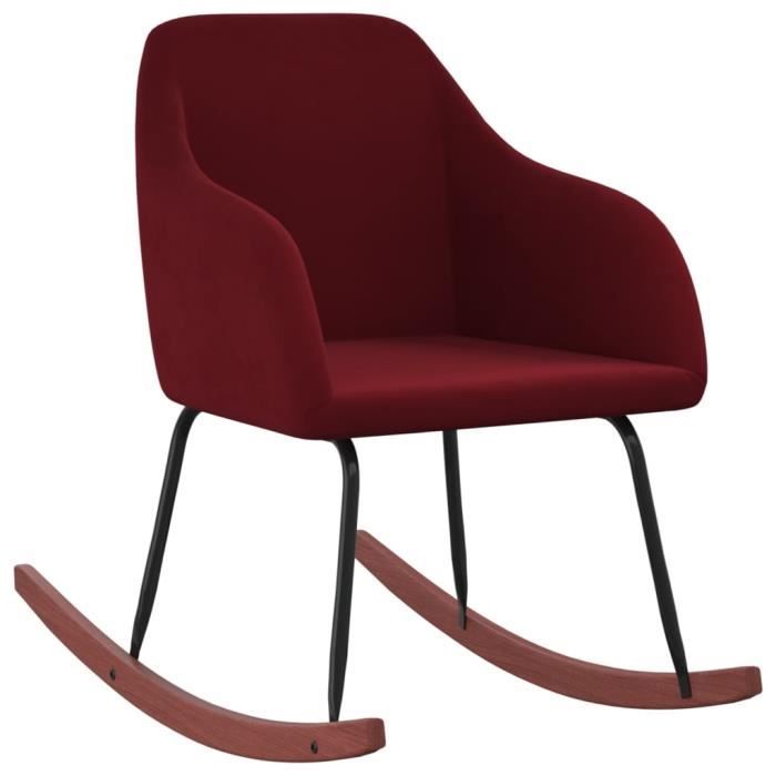 fauteuil à bascule-chaise tv de salon - contemporain - rouge bordeaux velours - best-home