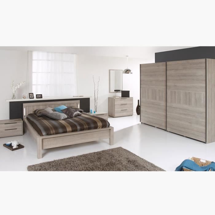 Chambre Adulte Contemporaine Montana L 180 X P 200 Cm Option 1 L